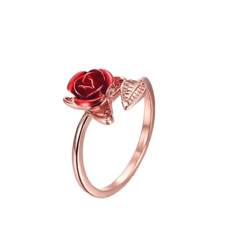 Bague Fleur Rose Rouge - Ella lafleuroranger